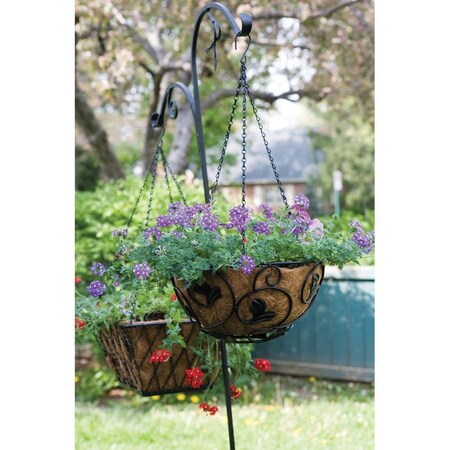 Panacea Black Steel 84 in. H Double Crook and Shepherd Leaf Plant Hook 89444